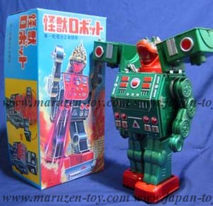 （メタルハウス）日本製ブリキ商品 No.2 怪獣ロボット（緑）☆受注後生産⇒詳しくは商品説明