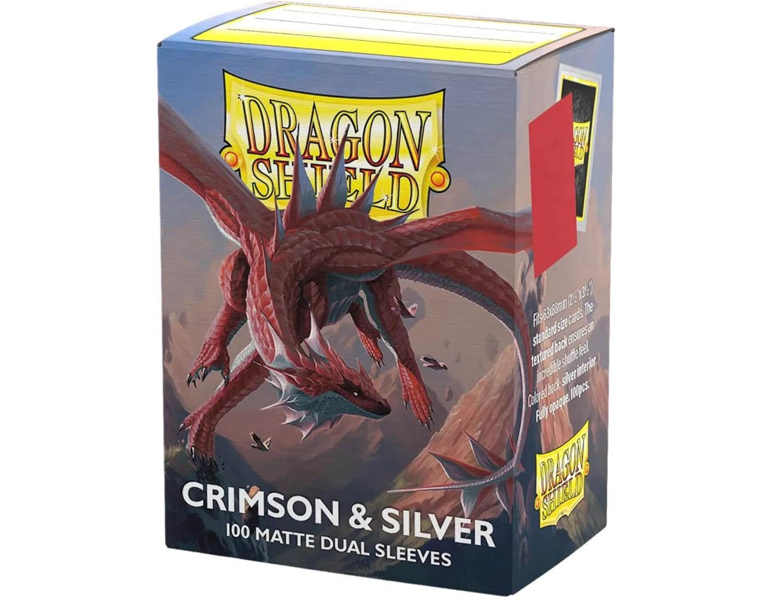 【ドラゴンシールド】AT-15072 スタンダードサイズ Matte Dual Crimson & Silver(100枚入り)